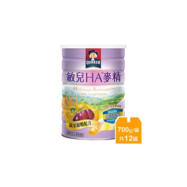 桂格 敏兒HA麥精纖果順暢配方700g箱裝(285元/罐)